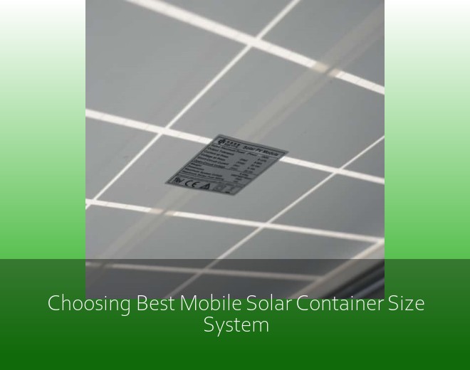 Choosing Best Mobile Solar Container Size System